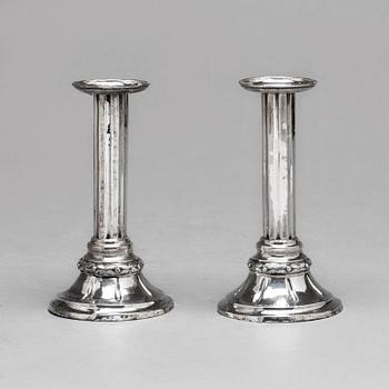 A pair of Swedish 18th century silver candlesticks, mark of Johan Bergengren, Kristianstad 1782.