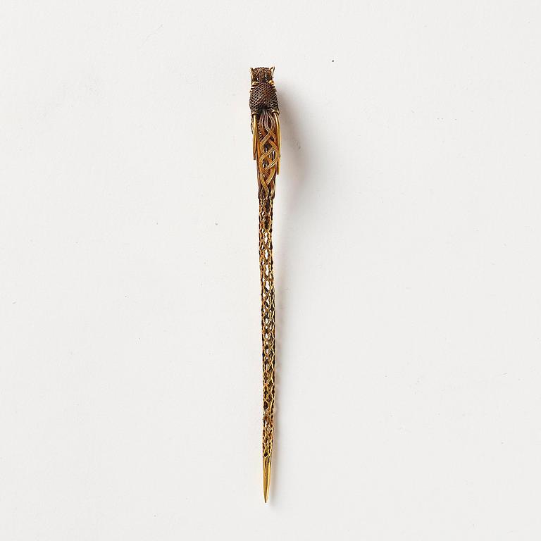 Hårnål, guld. Qingdynastin, Qianlong (1736-95).