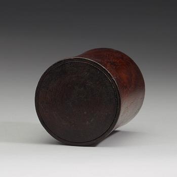 A wooden brush pot, Qing dynasty, (1644-1912).