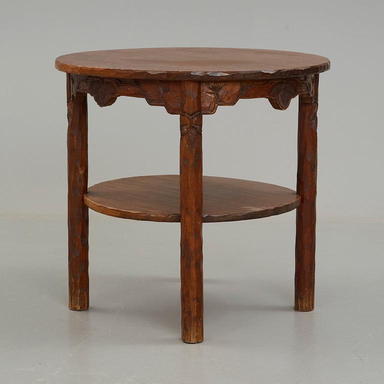 BRÖDERNA ERIKSSON (The Eriksson brothers), attributed to, a stained and carved table, Arvika, Art Nouveau,