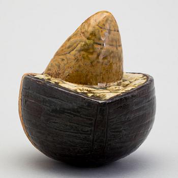 A stoneware sculpture "Fiskare" by Lisa Larson, Gustavsberg.