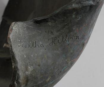 HERTA HILLFON, relief, brons, sign.