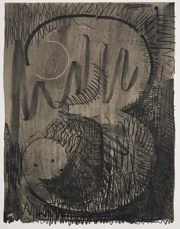 Jasper Johns, "Figure 3" from: Black Numerals Series.
