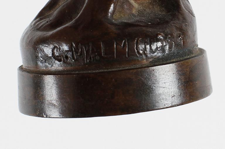 OKÄND KONSTNÄR, skulptur, brons, sign G Malmquist, omkring 1900.