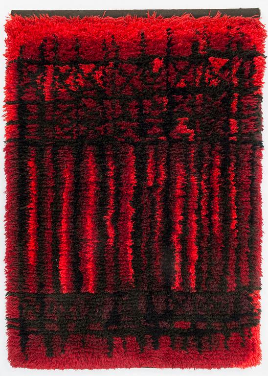 KIRSTI ILVESSALO, a Finnish long pile rug. Circa 130x90 cm.