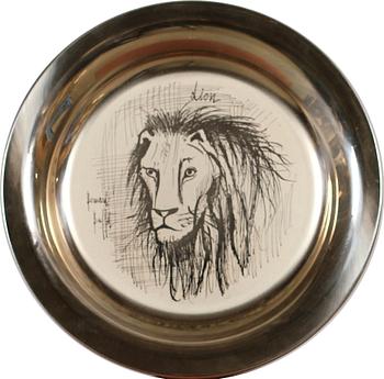 BERNARD BUFFET, efter, fat, silver, sign i trycket, dat 1976.