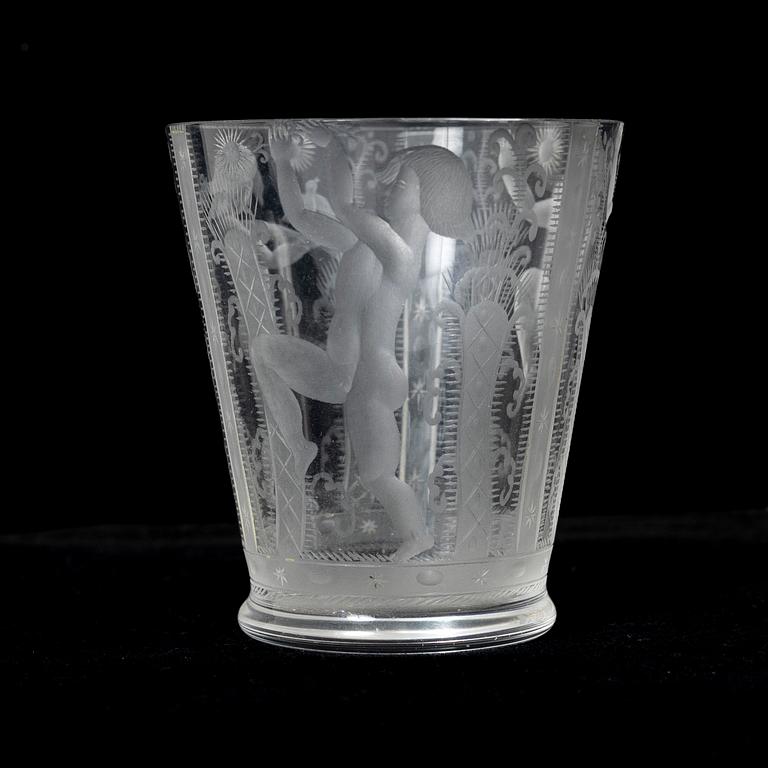 Edward Hald, bägare, Orrefors, 1926.