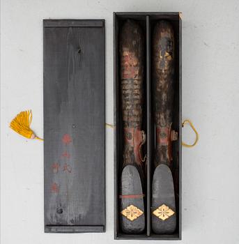 UTSUBU, japanska pilkoger, ett par, Momoyama / tidig edo, 1500-tal.