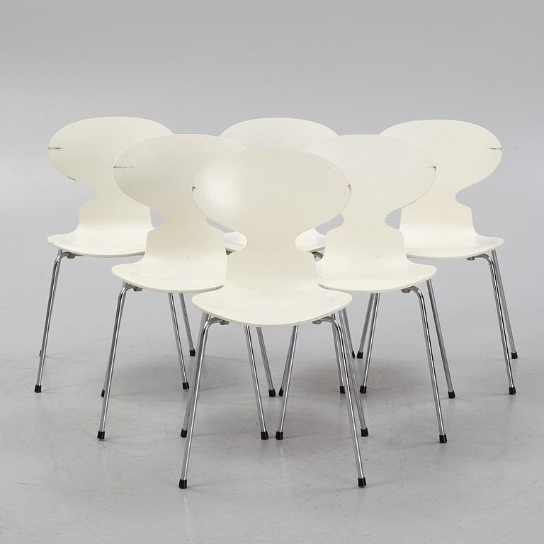 Arne Jacobsen, stolar, 6 st., "Myran", Fritz Hansen, Danmark,
