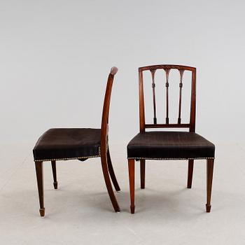 STOLAR, ett par, Sheratons art, England. 1800-tal.