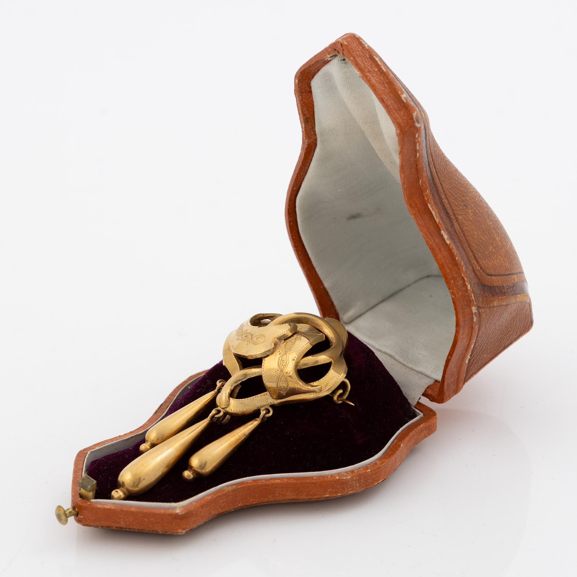Brosch 18K guld, 1800-tal.
