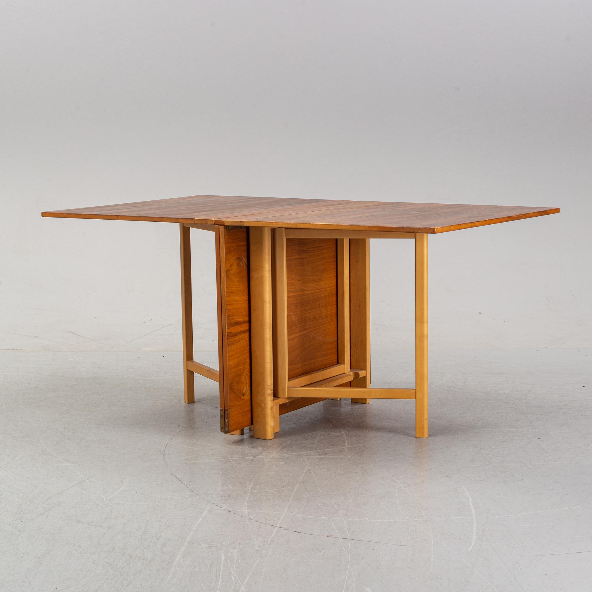A 'Maria Flap' gateleg table by Bruno Mathsson for Karl Mathsson, dated 1968.