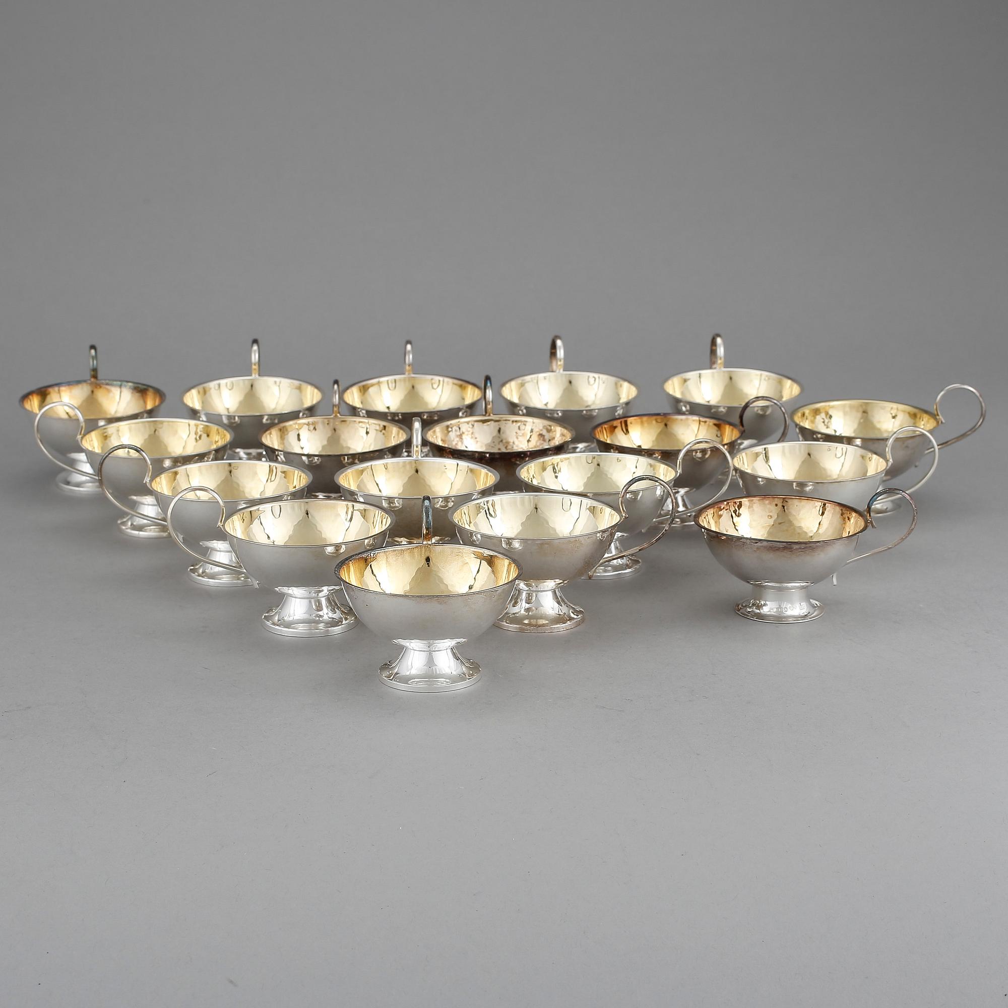PUNSCHMUGGAR, 18 st, silver, Ceson, BEFA och GAB,  1968-85. Vikt 585 g.