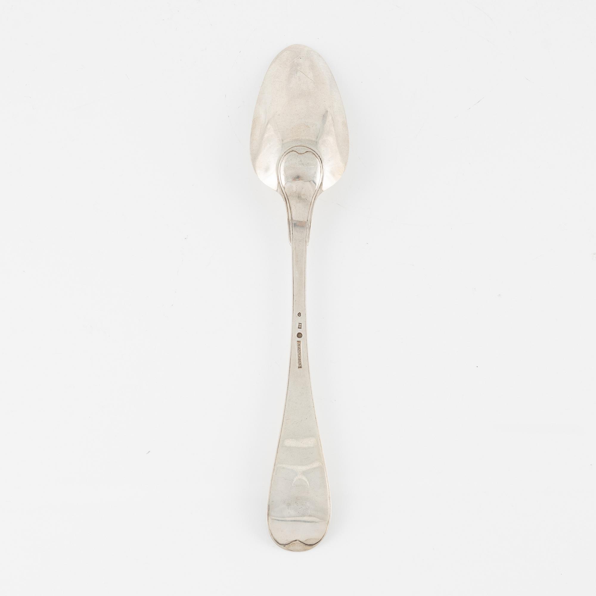 A Swedish Silver Serving Spoon, mark of Anders Theodor Barkman, Varberg 1836.