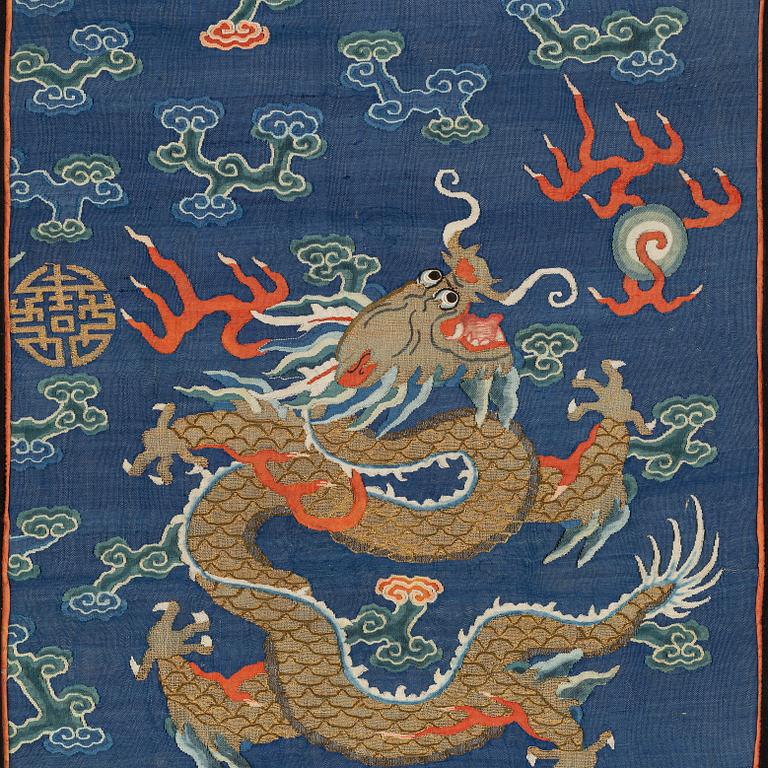 A Chinese textile, Qing dynasty, early 20th century.