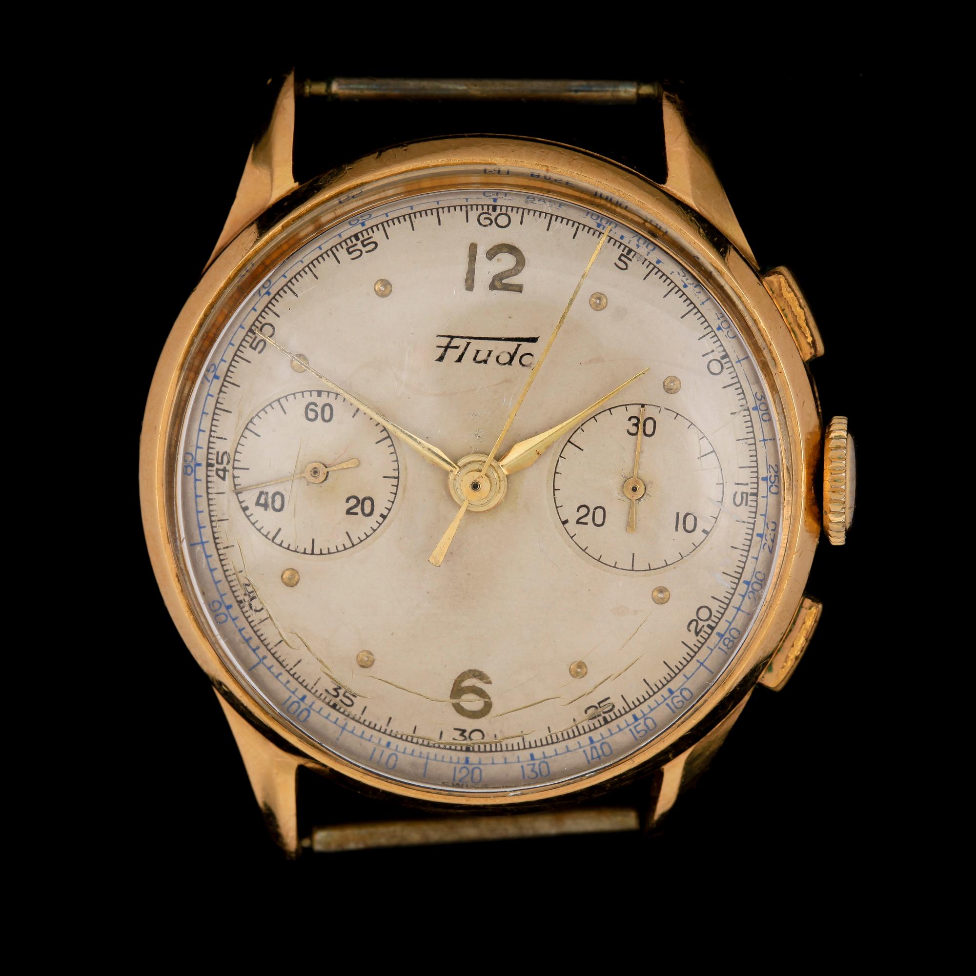 HERRARMBANDSUR, Fludo, sk. "Doctorswatch", 18K guld, 1940/50-tal.