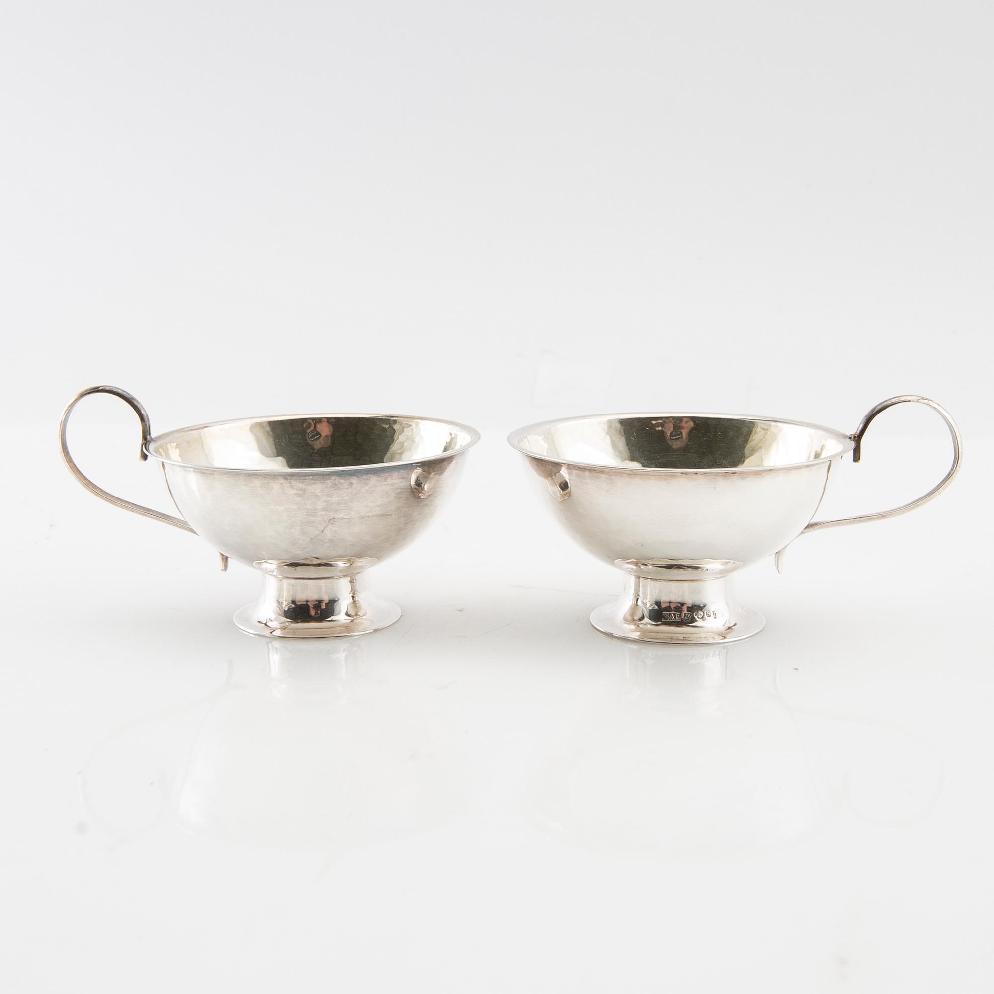 Punch mugs, 12 pcs silver, GAB Stockholm and Eskilstuna 1967 and 1969.