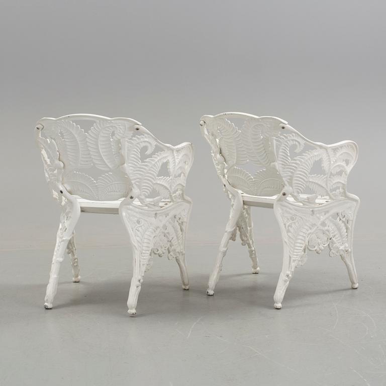 A pair of garden chairs by Melins, Anderstorp.