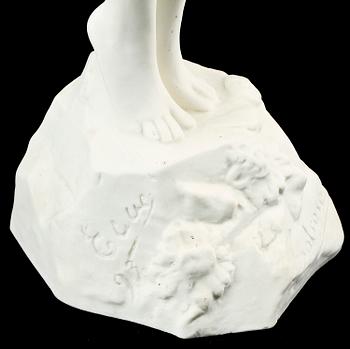 FIGURIN, parian, "Solrosen", Axel Ebbe, dat -93, Gustavsberg, 1914.