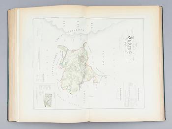 GUSTAF LJUNGGREN, Atlas öfver Sveriges städer jämte deras alla egor och jordar..., 1862. 89 kolorerade kartor.