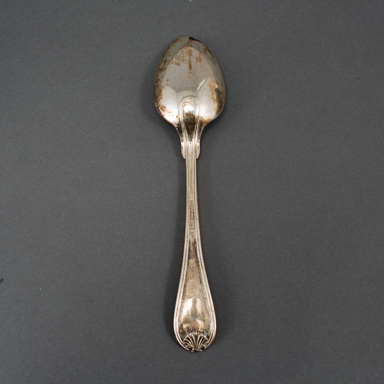 A Swedish set of twelve table spoons, mark of Gustaf Mollenborg, Stockholm 1897.