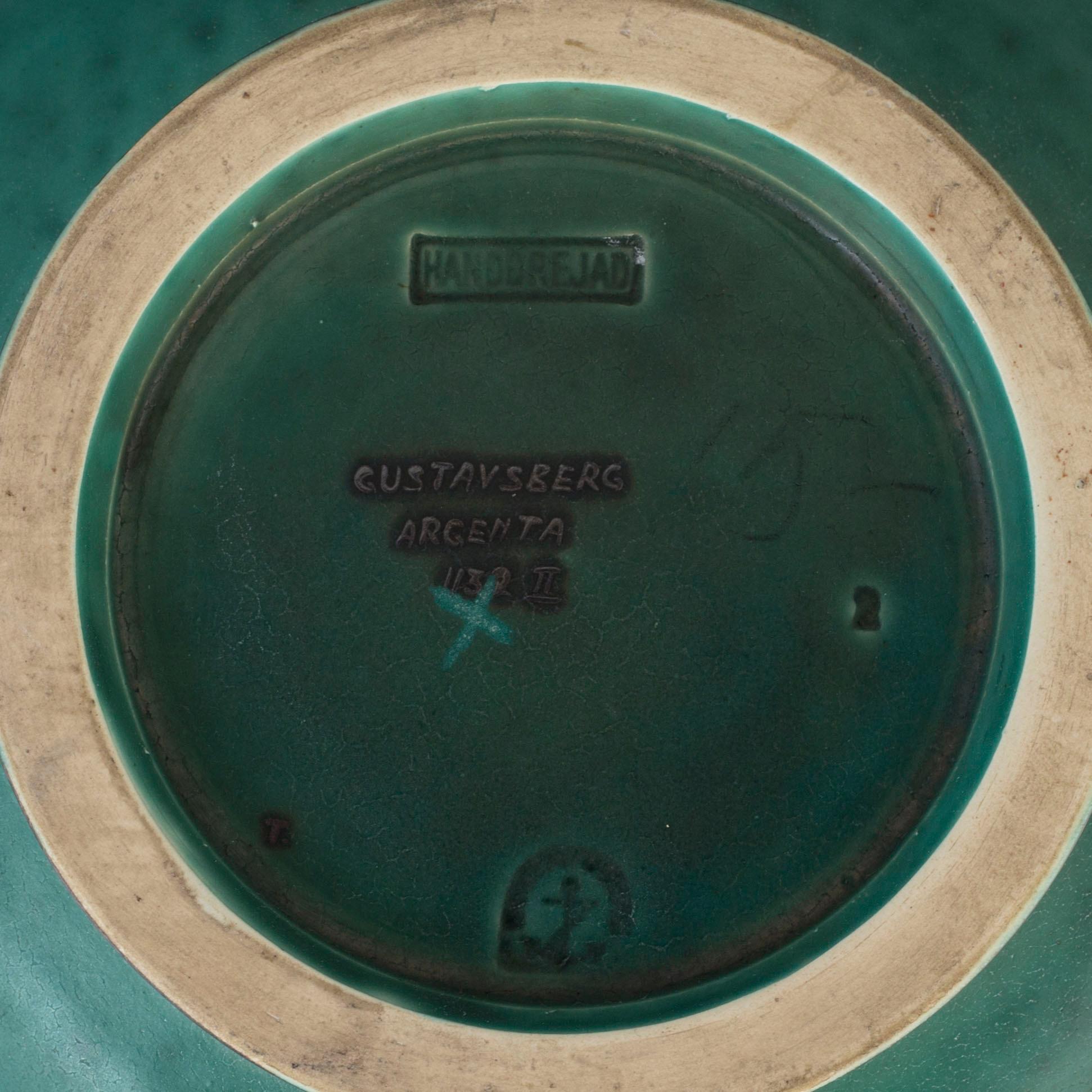 WILHELM KÅGE. Vas "Argenta", stengods, Gustavsberg.