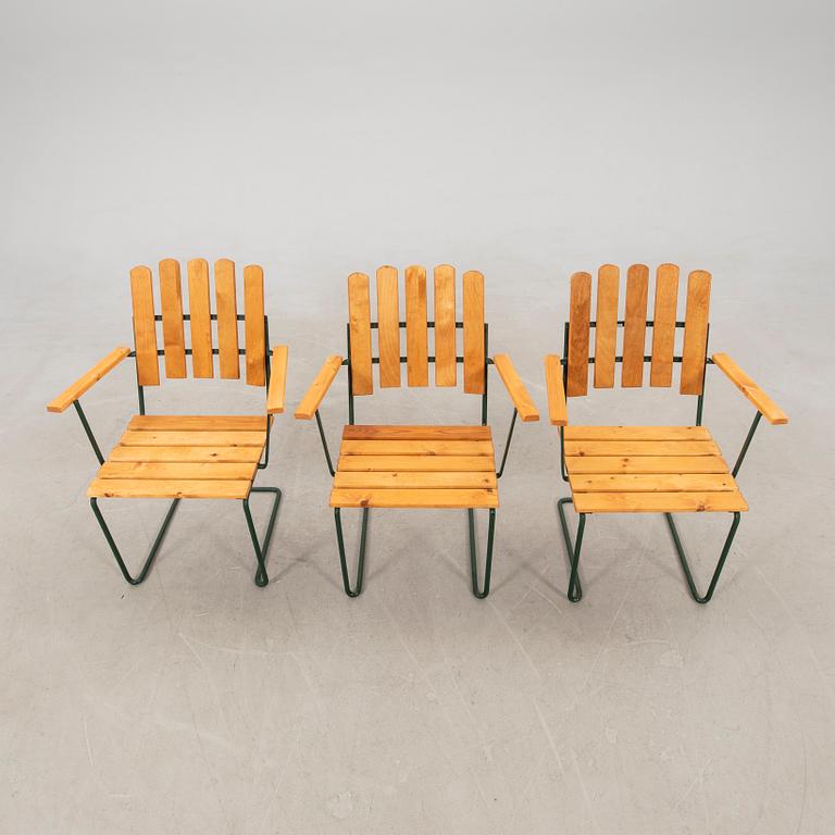 Arthur Lindquist, garden armchairs, 3 pcs, model A2, Grythyttan.