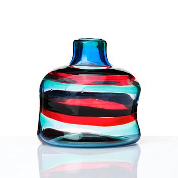 Fulvio Bianconi, a polychrome 'a Fasce di Colore' vase, Venini Murano Italy, 1950-1960s.