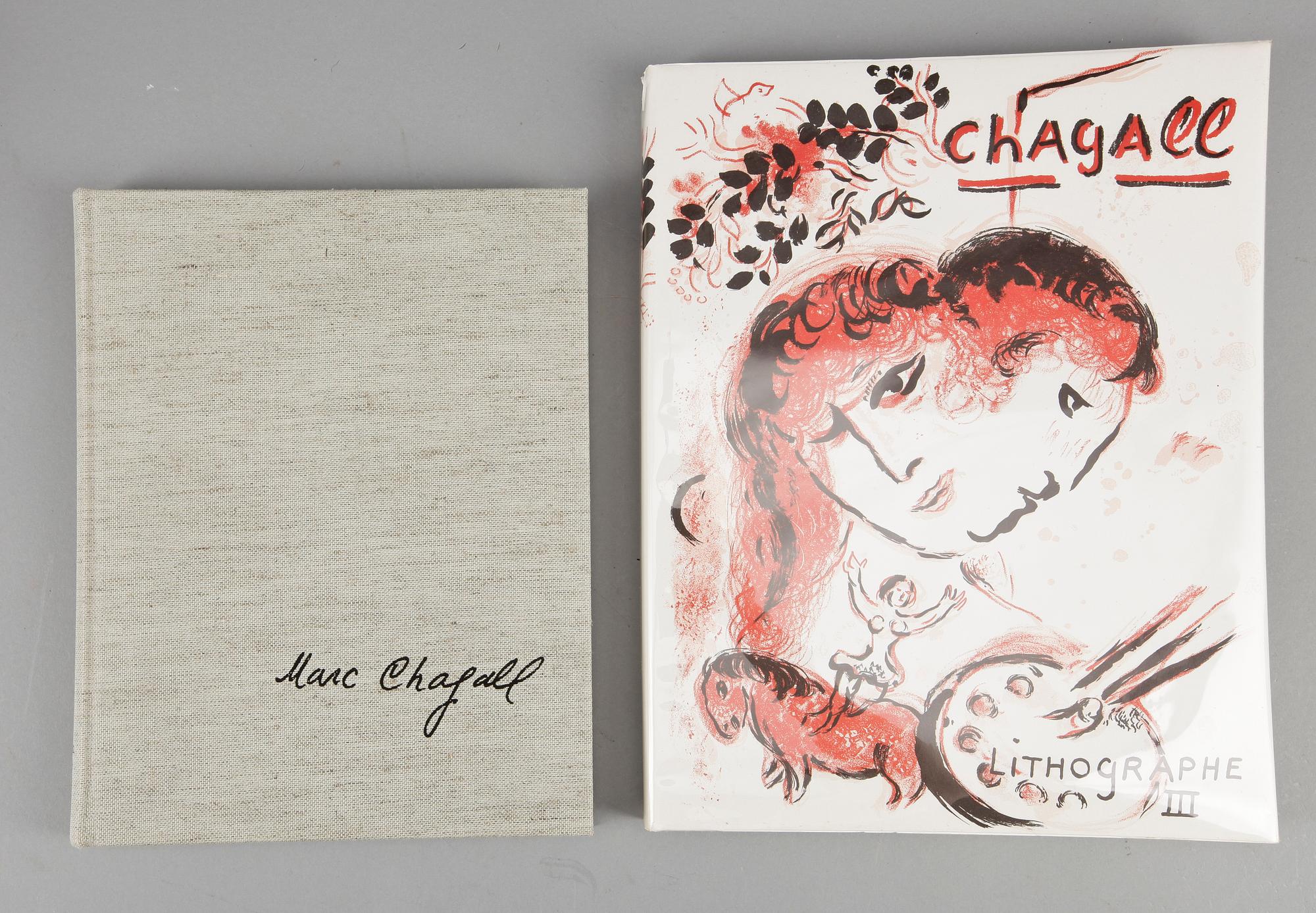 BÖCKER efter MARC CHAGALL, 2 st, Monotypes samt Litograph III.