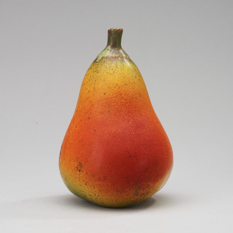 A Hans Hedberg faience pear, Biot, France.