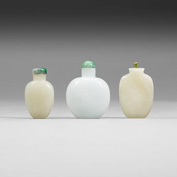 A set of three snuffbottles, China, early 20th Century or older.