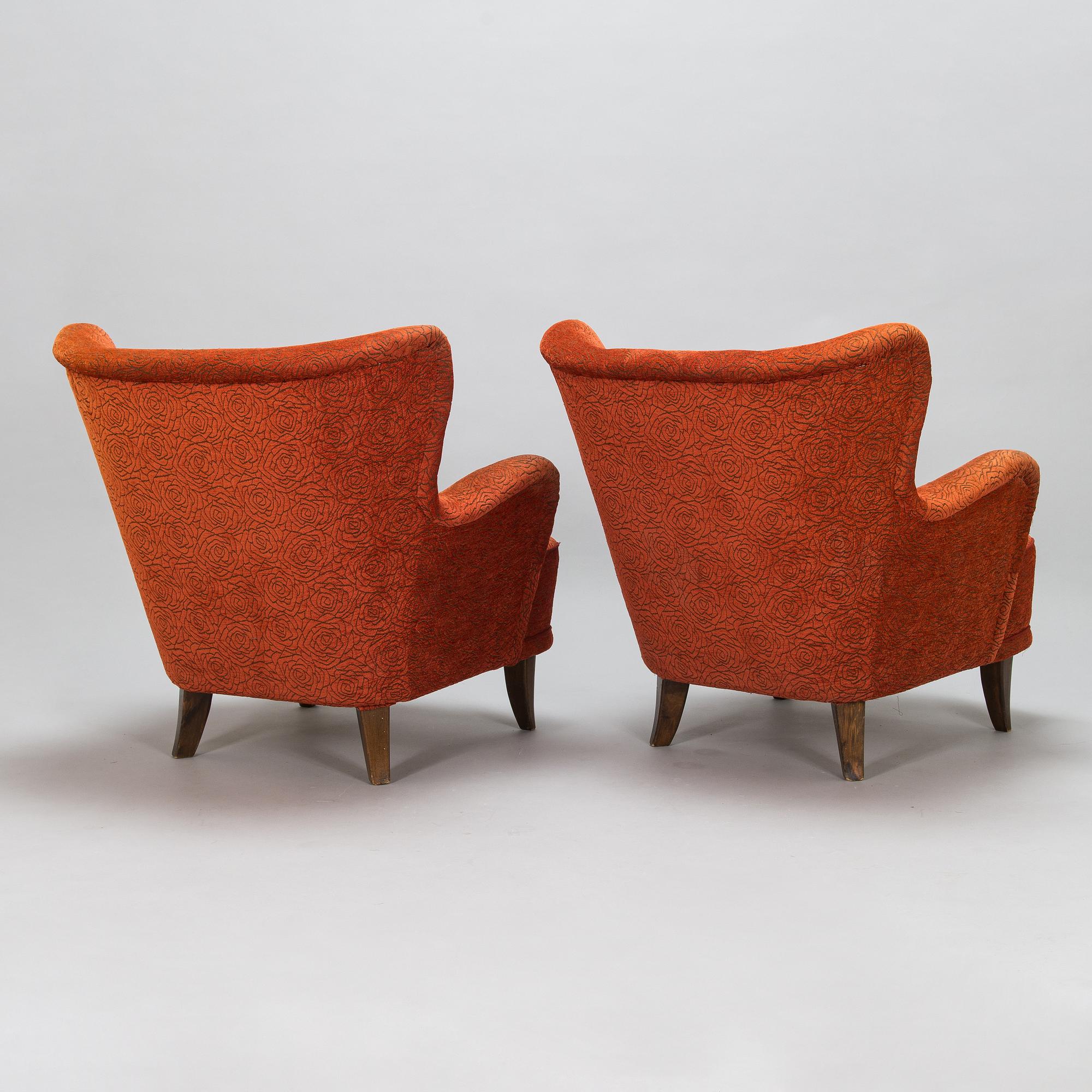 Ilmari Lappalainen, a pair of 1950's 'Laila' armchairs for Asko, Finland.
