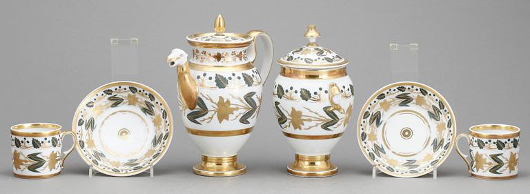 SERVIS, 4 delar, porslin, Paris, Frankrike, 1800-tal.