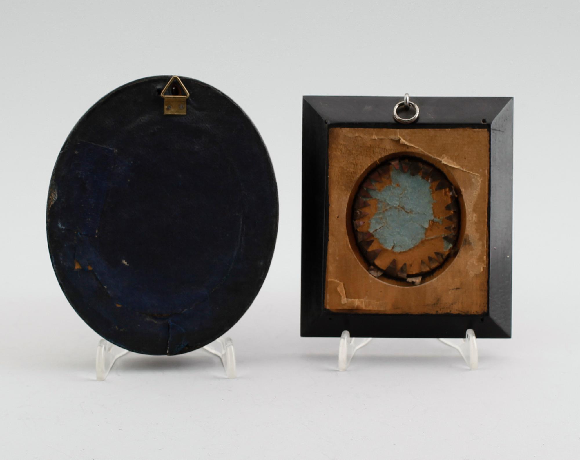 MINIATYRER, 2 st, gouacher, 1800-/1900-tal.