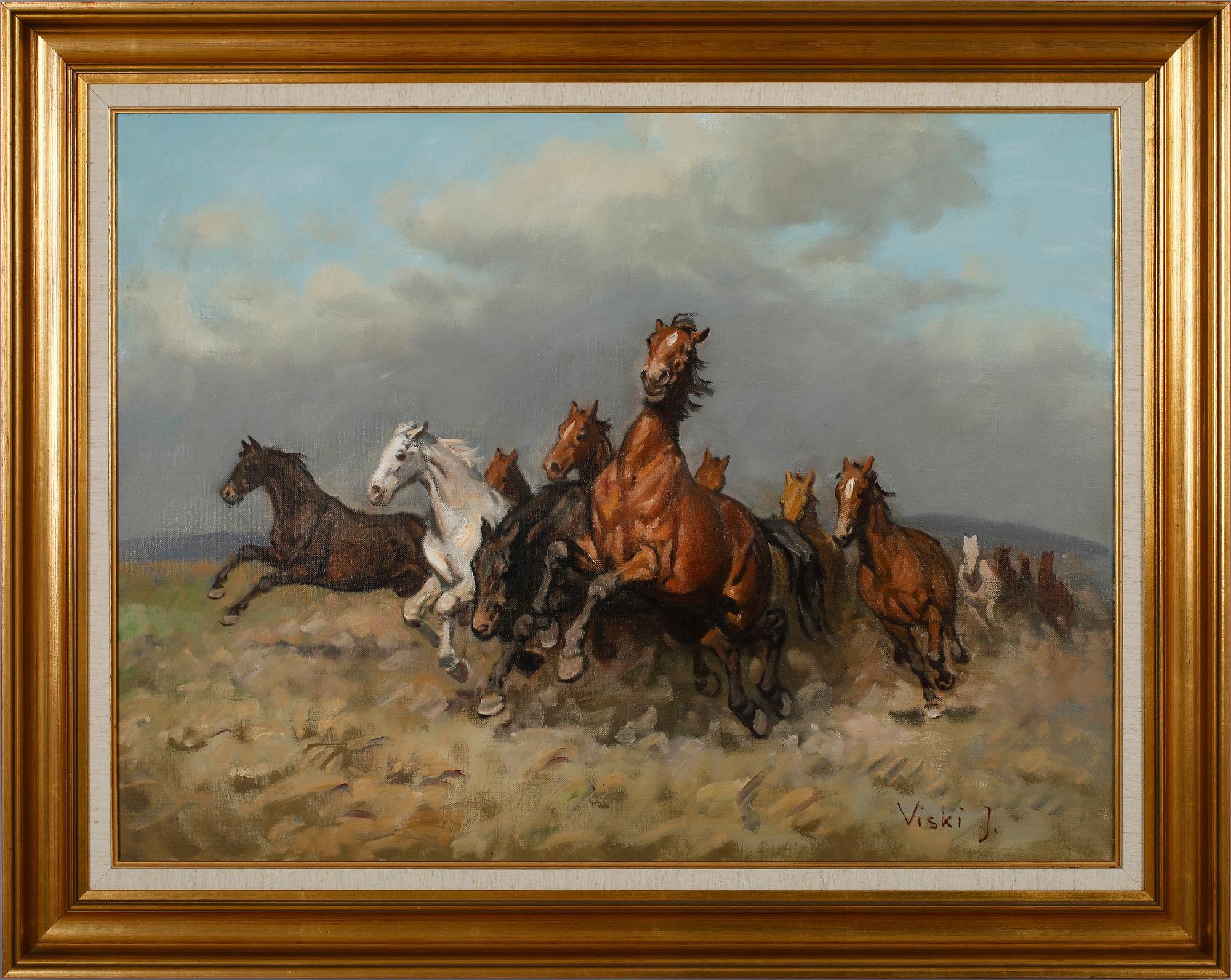 JANOS VISKI, olja på duk, sign.