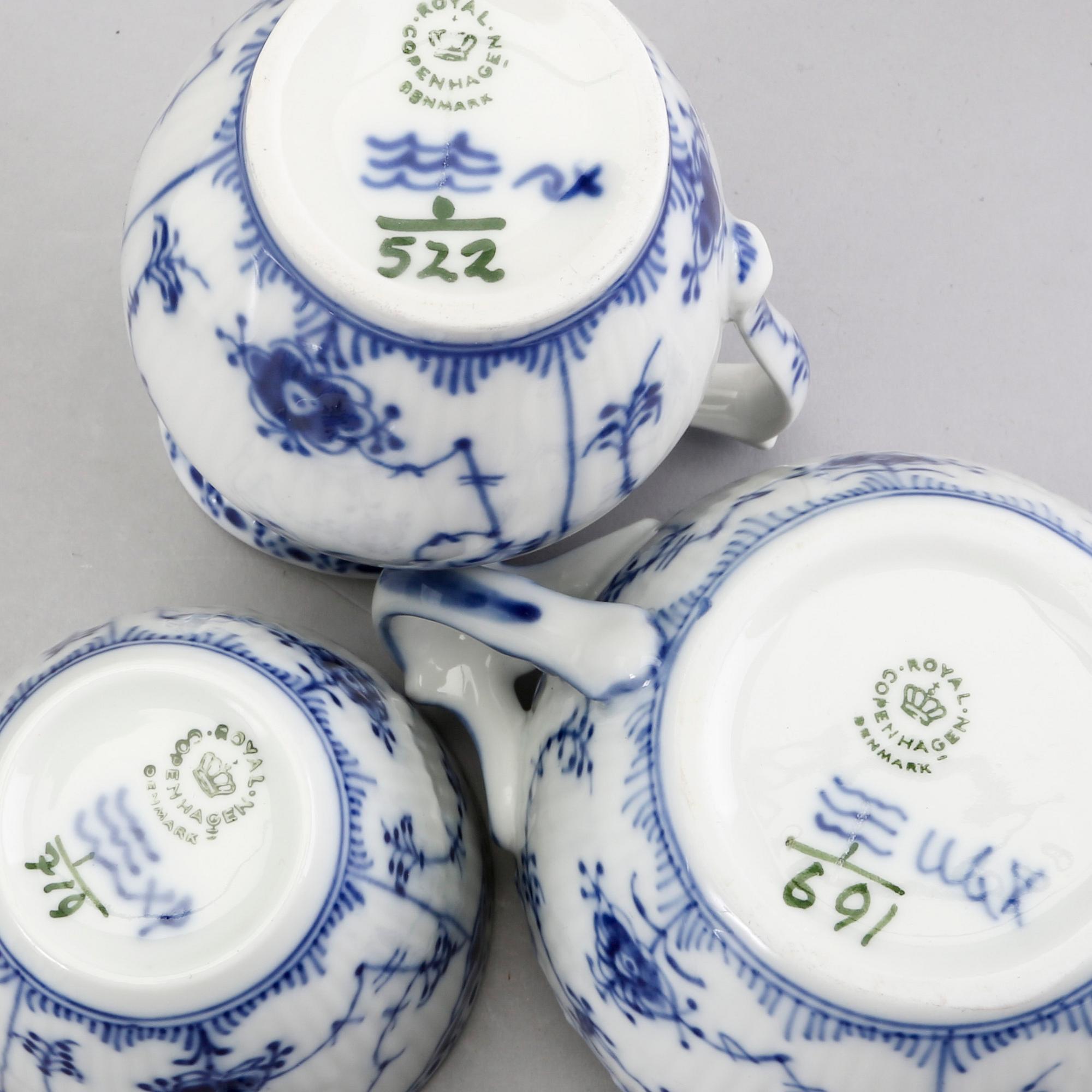 Tableware Blue fluted halvblonde Royal Copenhagen Denmark second half of the 20th century porcelain.