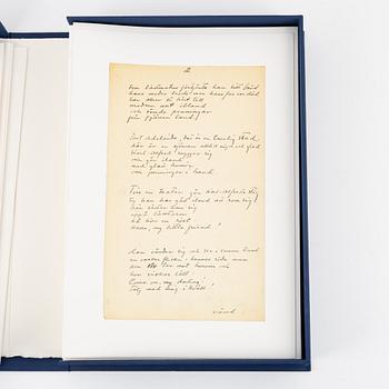 Gösta Werner, 'Visor av Evert Taube', two boxes with in total 62 colour lithographs, 1989, signed.