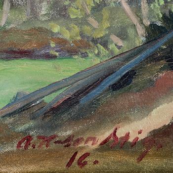 ANTE KARLSSON-STIG, olja på duk. Sign o dat 16.