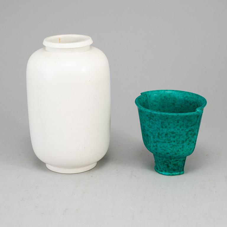 WILHELM KÅGE, two stoneware vases from Gustavsberg.