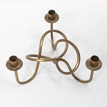 Josef Frank, 'Vänskapsknuten' brass candelabrum, Svenskt Tenn.