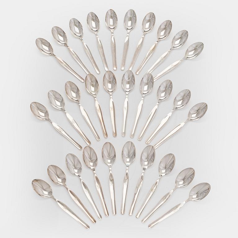 Tapio Wirkkala, lusikoita, "Tapio" 30 kpl hopeaa, Kultakeskus Hämeenlinna 1960-1970-luku.