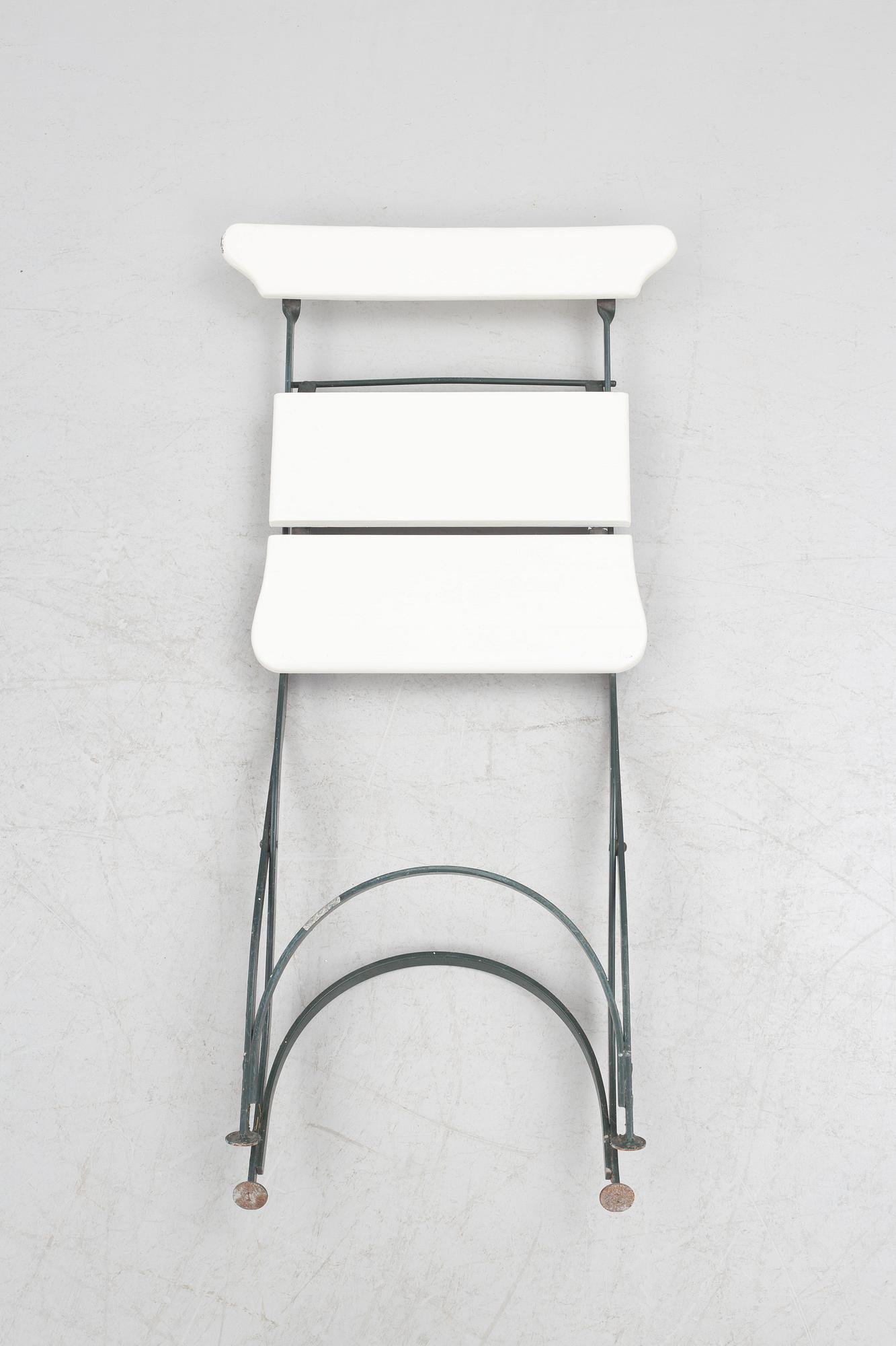 Four foldable garden chairs, 20th century.