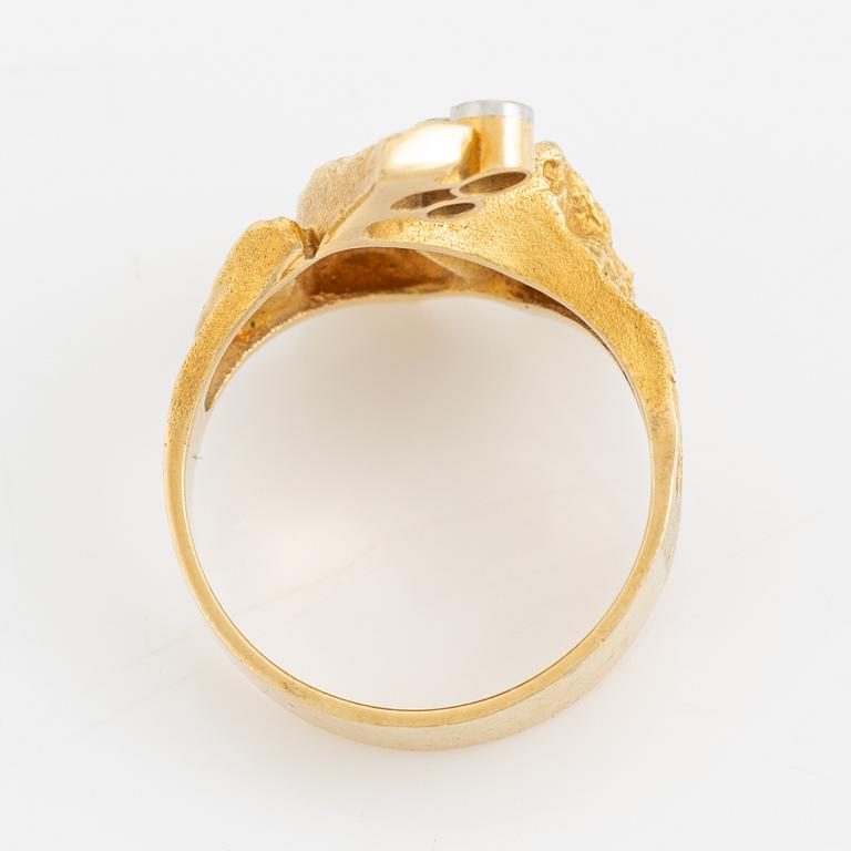 Björn Weckström, ring, "Diamantkvist", guld med diamanter, Lapponia 1974.