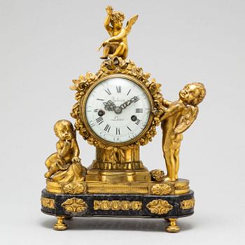 A French Louis XVI late 18th century gilt bronze mantel clock by Imbert L'ainé.