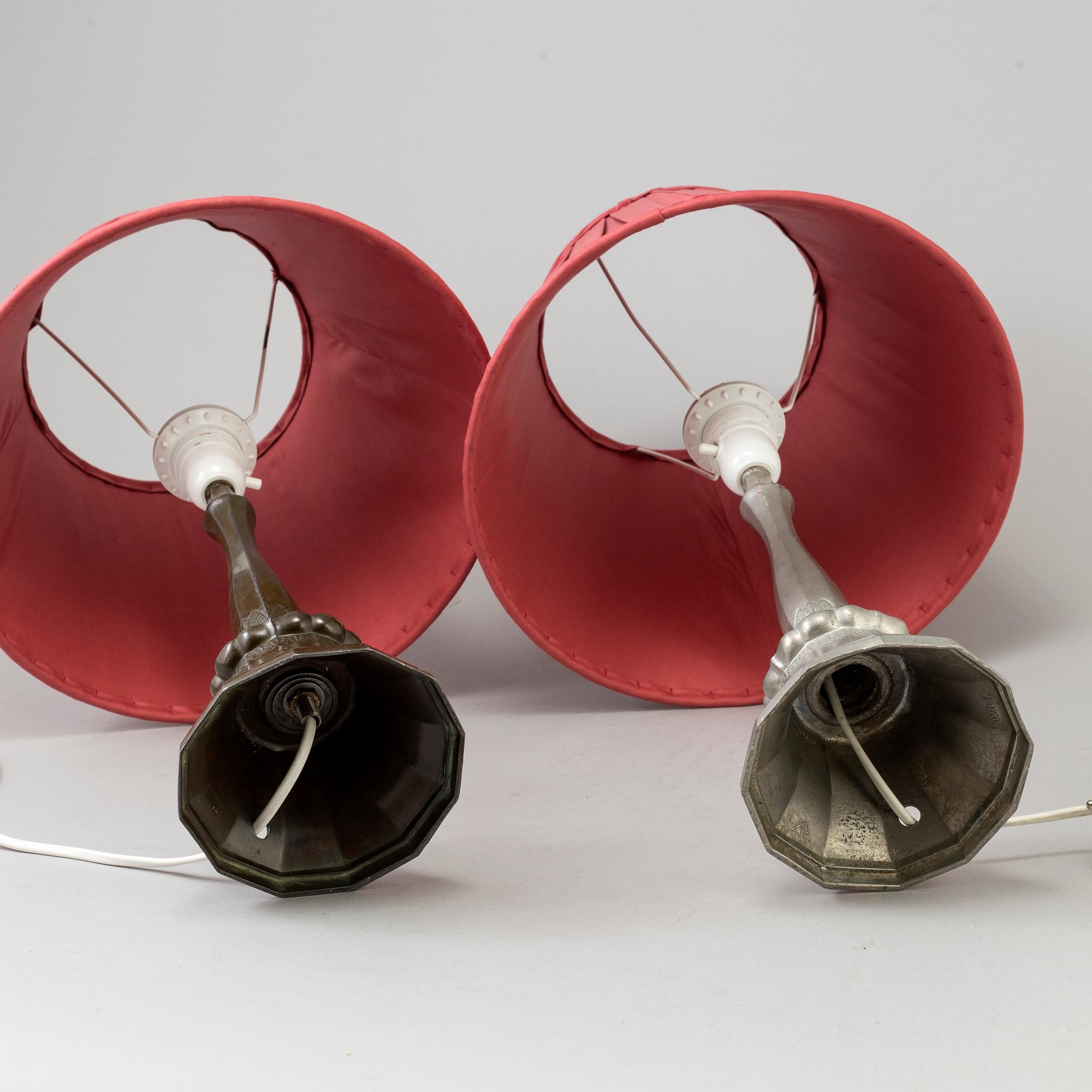 2 table lamps by Just Andersen, Denmark 1920´/30´s.