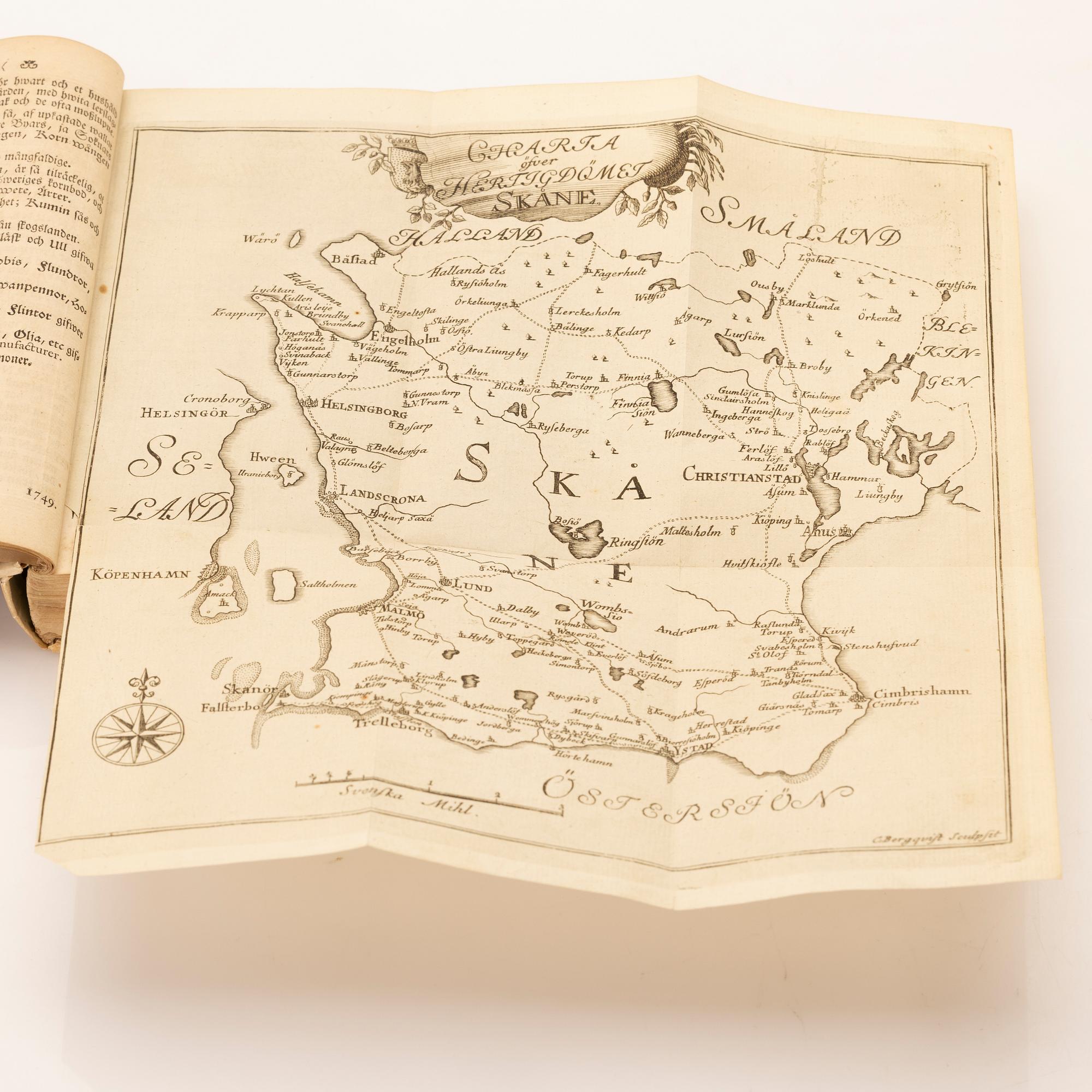 Carl von Linné, bok, "Skånska resa", Stockholm 1751.