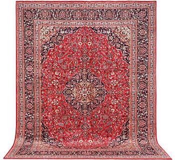 A carpet, Mashad, ca 395 x 298 cm.