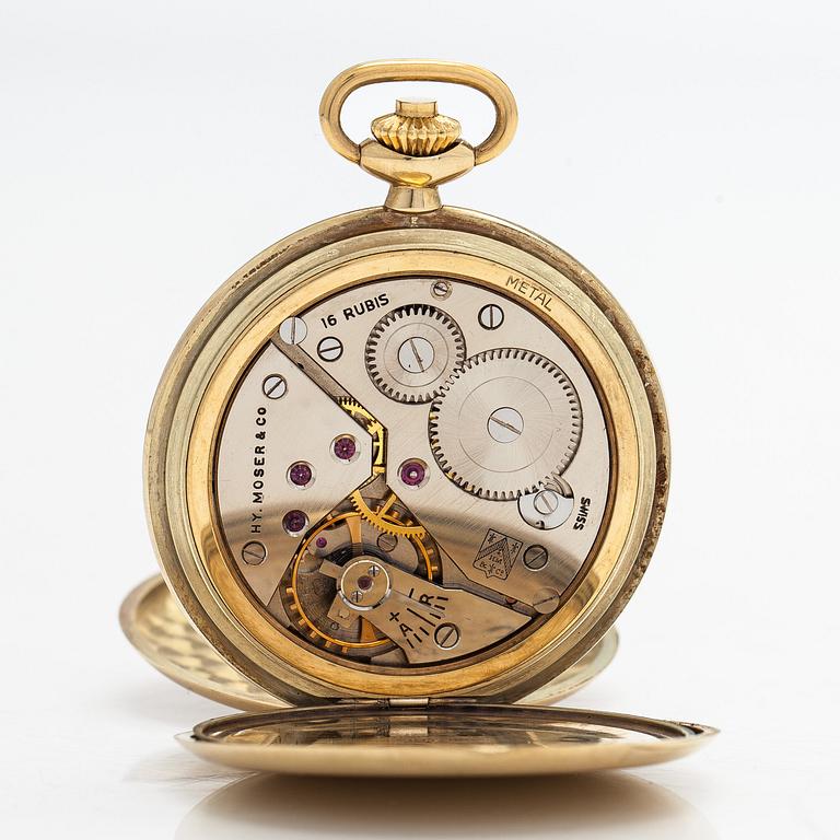 Taskukello, H. Moser & Cie, 49 mm, 14K kultaa,