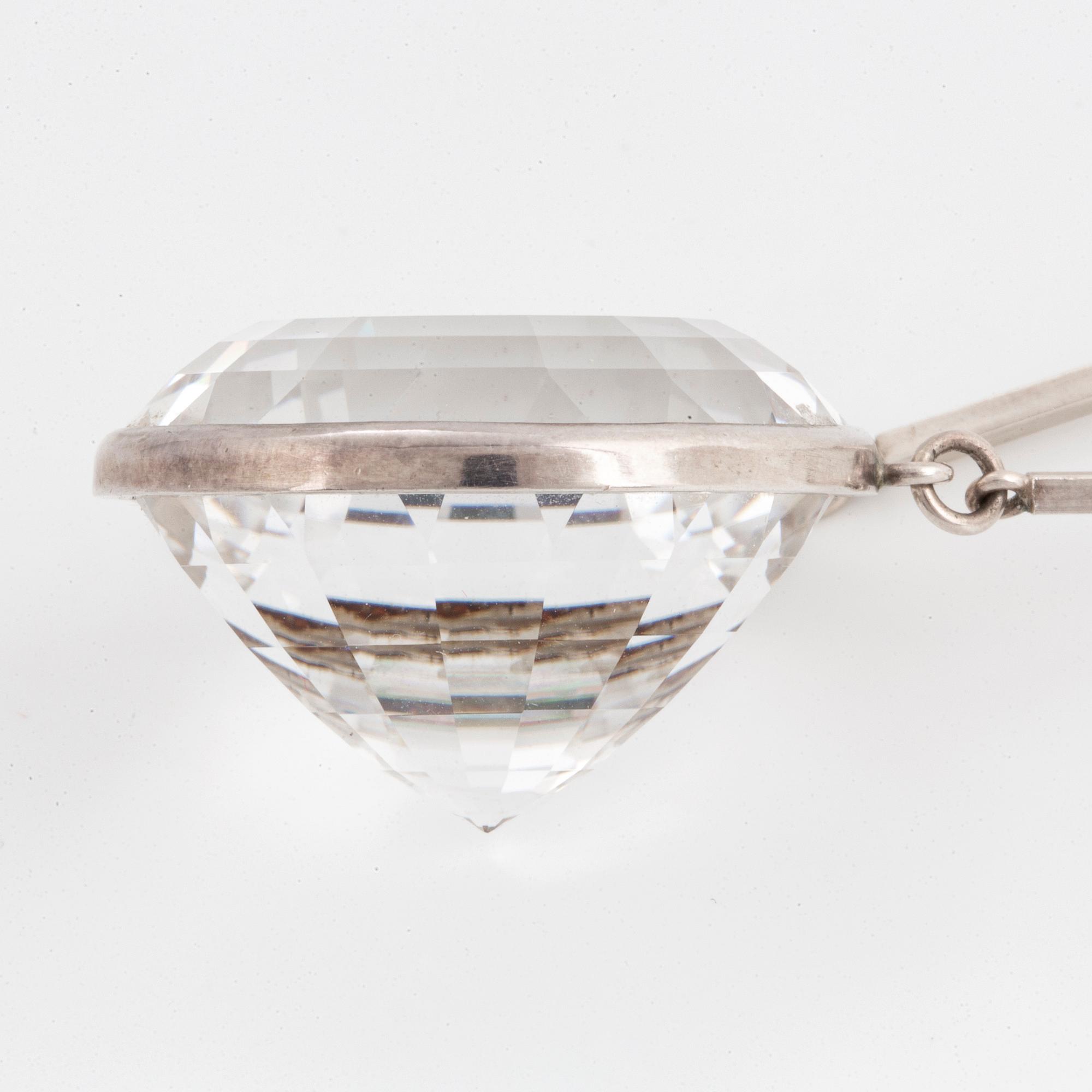 Wiwen Nilsson, a sterling and rock crystal necklace, Lund, Sweden 1965.