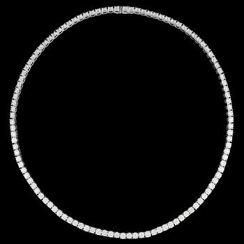 1232. A brilliant cut diamond necklace, tot. 21.31 cts.